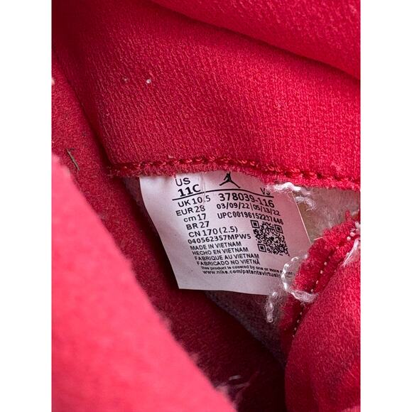 Nike Air Jordon 11 Retro Cherry Red Pre School Sneaker Size Kids 11C - Picture 6 of 8